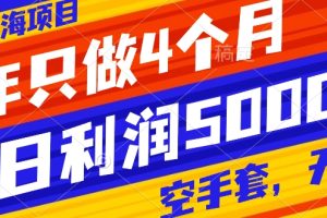 （7952期）抖音蓝海项目，一年只做4个月，空手套，无货源，单日利润5000+