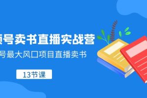 （8080期）视频号-卖书直播实战营，视频号最大风囗项目直播卖书（13节课）