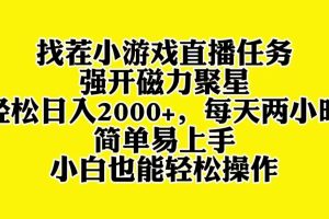 （8180期）找茬小游戏直播，强开磁力聚星，轻松日入2000+，小白也能轻松上手