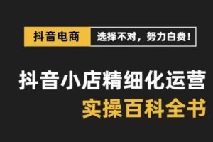 （8380期）抖音小店 精细化运营-百科全书，保姆级运营实战讲解（28节课）