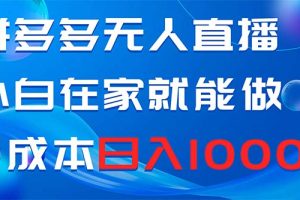 （8450期）拼多多无人直播，小白在家就能做，0成本日入1000+