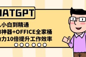 （8584期）CHATGPT-从小白到精通，AI神器+OFFICE全家桶，助力10倍提升工作效率