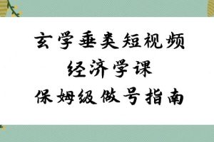 （8820期）玄学 垂类短视频经济学课，保姆级做号指南（8节课）