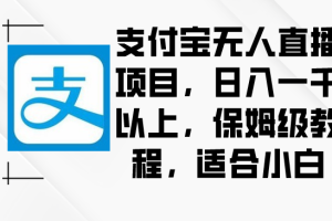 （8969期）支付宝无人直播项目，日入一千以上，保姆级教程，适合小白