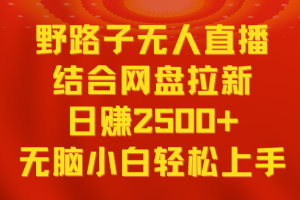 （9025期）无人直播野路子结合网盘拉新，日赚2500+多平台变现，小白无脑轻松上手操作