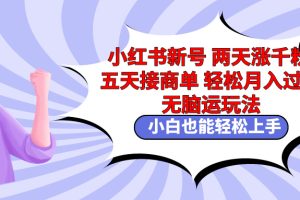 （9239期）小红书新号两天涨千粉五天接商单轻松月入过万 无脑搬运玩法 小白也能轻…