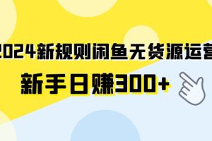 （9522期）2024新规则闲鱼无货源运营新手日赚300+