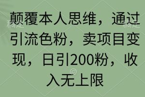 （9523期）颠覆本人思维，通过引流色粉，卖项目变现，日引200粉，收入无上限