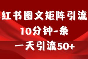 （9538期）《小红书图文矩阵引流法》 10分钟-条 ，一天引流50+