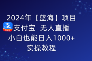 （9084期）2024年【蓝海】项目 支付宝无人直播 小白也能日入1000+  实操教程