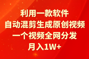 （9432期）利用一款软件，自动混剪生成原创视频，一个视频全网分发，月入1W+附软件