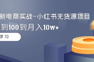 （9169期）2024全新电商实战-小红书无货源项目：从0到1到100到月入10w+