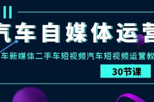 （9561期）汽车-自媒体运营实战课：汽车-新媒体二手车短视频汽车短视频运营教程