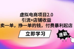 （9645期）虚拟电商项目2.0：引流+店铺收益  卖一单，挣一单的钱，付费暴利起店