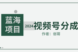 （9676期）【蓝海项目】2024年视频号分成计划，快速开分成，日爆单8000+，附玩法教程