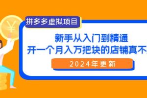 （9744期）拼多多虚拟项目：入门到精通，开一个月入万把块的店铺 真不难（24年更新）