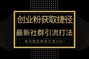 （10040期）创业粉捷径！最新被动引流方法大揭秘，实现每日100+精准引流