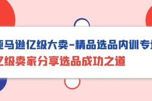 （10034期）亚马逊亿级大卖-精品选品内训专场，亿级卖家分享选品成功之道