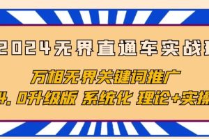 （10075期）2024无界直通车实战班，万相无界关键词推广，4.0升级版 系统化 理论+实操