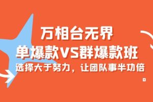 （10065期）万相台无界-单爆款VS群爆款班：选择大于努力，让团队事半功倍（16节课）