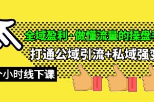 （10045期）全域盈利·做懂流量的操盘手，打通公域引流+私域强变现，约9个小时线下课