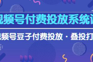 （10111期）视频号付费投放系统课，视频号豆子付费投放·叠投打法（高清视频课）