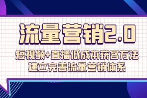 （10114期）流量-营销2.0：短视频+直播低成本获客方法，建立完善流量营销体系（72节）