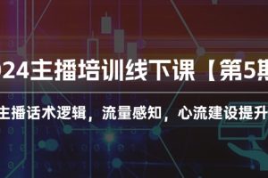 （10161期）2024主播培训线下课【第5期】主播话术逻辑，流量感知，心流建设提升等等