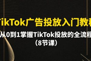 （10085期）TikTok广告投放入门教程，从0到1掌握TikTok投放的全流程（8节课）