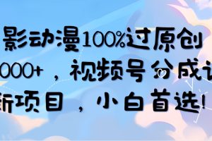 （10052期）AI电影动漫100%过原创，日入2000+，视频号分成计划最新项目，小白首选！