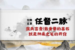 （10659期）某付费文章《任督 二脉 泼天富贵|最重要的基石 就是神来之笔的开窍|万字》