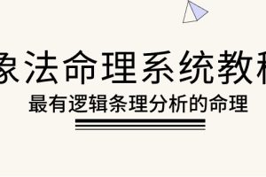 （10372期）象法命理系统教程，最有逻辑条理分析的命理（56节课）