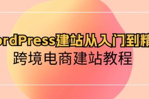 （10313期）WordPress建站从入门到精通，跨境电商建站教程