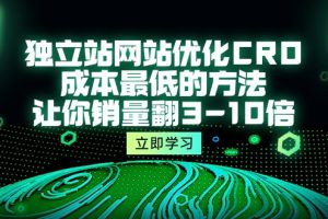 （10173期）独立站网站优化CRO，成本最低的方法，让你销量翻3-10倍（5节课）