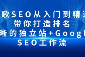 （10169期）谷歌SEO从入门到精通 带你打造排名 清晰的独立站+Google SEO工作流