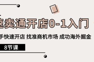 （10126期）速卖通开店0-1入门，新手快速开店 找准商机市场 成功海外掘金（8节课）