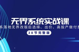 （9992期）无界系统实战课：全体系落地无界改版后选择、出价、高投产做付费引流-38节