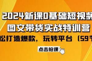 （9911期）2024新课0基础短视频+图文带货实战特训营：玩转平台，轻松打造爆款（59节）