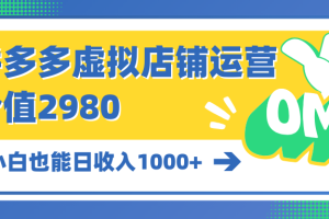 （10120期）拼多多虚拟店铺运营：小白也能日收入1000+