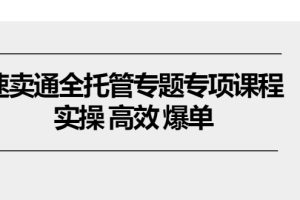 （10917期）速卖通 全托管专题专项课程，实操 高效 爆单（11节课）