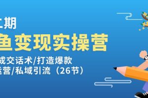 （11305期）闲鱼变现实操训练营第2期：选品/成交话术/打造爆款/精细运营/私域引流