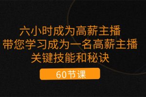 （11131期）六小时成为-高薪主播：带您学习成为一名高薪主播的关键技能和秘诀（62节）