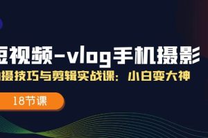 （11518期）短视频-vlog手机摄影：拍摄技巧与剪辑实战课：小白变大神（18节课）