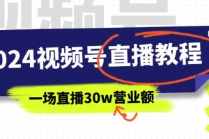 （11394期）2024视频号直播教程：视频号如何赚钱详细教学，一场直播30w营业额（37节）