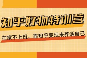 （11369期）知乎好物特训营，在家不上班，靠知乎变现来养活自己（16节）