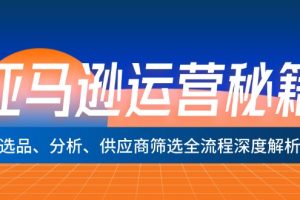 （12425期）亚马逊运营秘籍：选品、分析、供应商筛选全流程深度解析（无水印）