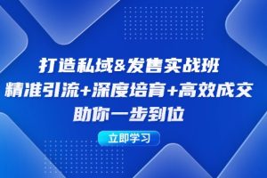 （12642期）打造私域&发售实操班：精准引流+深度培育+高效成交，助你一步到位